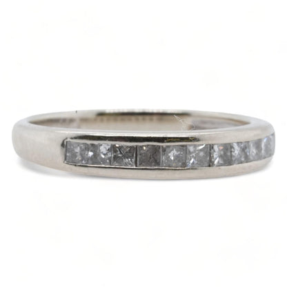 14K White Gold Princess Cut Diamond Band