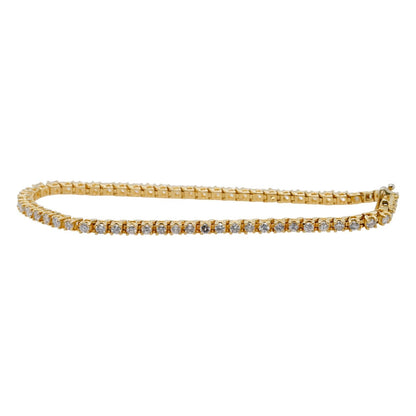 14K Gold Tennis Bracelet With Round Diamonds