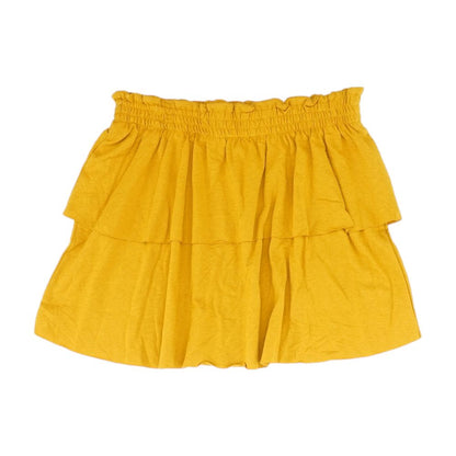 Mustard Solid Midi Skirt