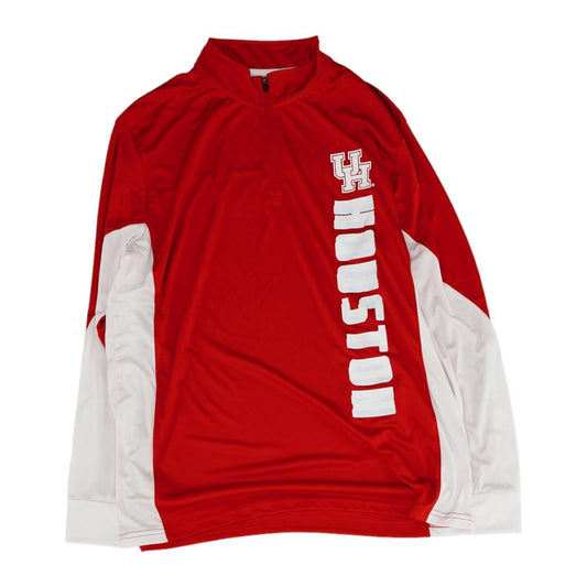 Red Color Block Houston Cougars 1/4 Zip Pullover