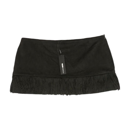 Black Solid Mini Skirt