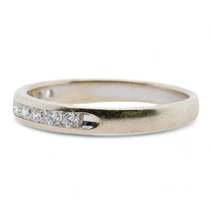 14K White Gold Channel Set Diamond Band