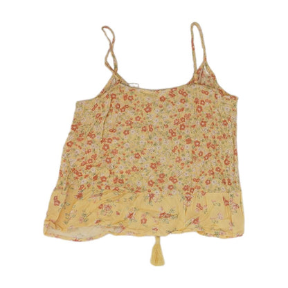 Yellow Floral Sleeveless Blouse