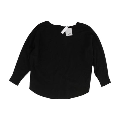 Black Solid V-Neck Sweater