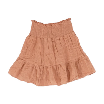 Brown Solid Mini Skirt