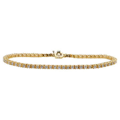 14K Gold Tennis Bracelet With Round Diamonds