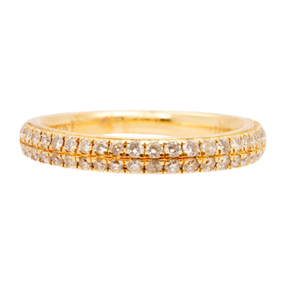 14K Gold Love Collection Two Row Diamond Band