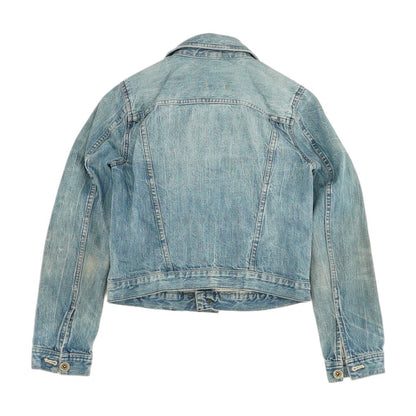 Blue Solid Denim Jacket