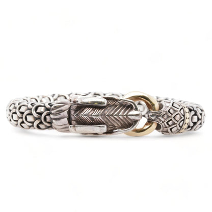 Sterling Silver Legends Naga Scale With 18K Gold Bracelet