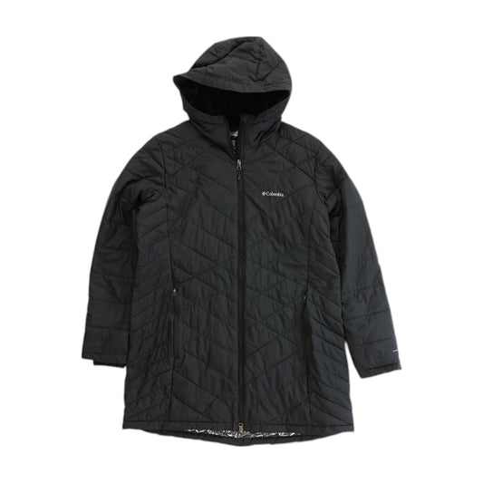 Black Solid Puffer Coat