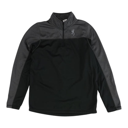 Black Color Block 1/4 Zip Pullover