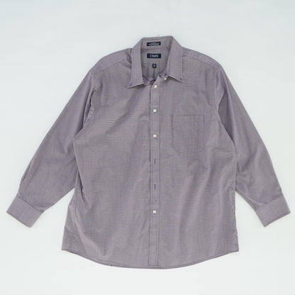 Purple Solid Long Sleeve Button Down