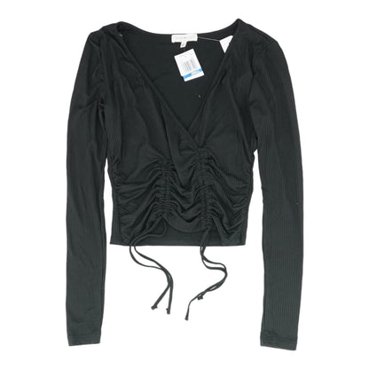 Black Solid Long Sleeve Blouse