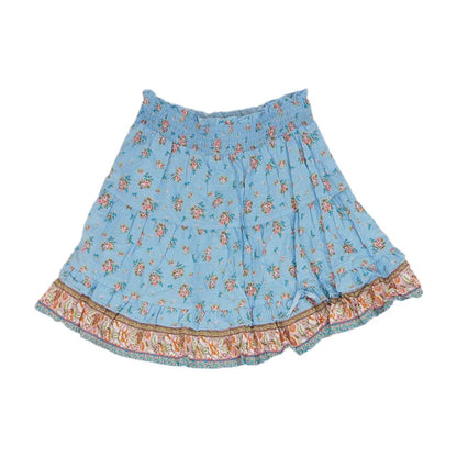 Blue Floral Mini Skirt