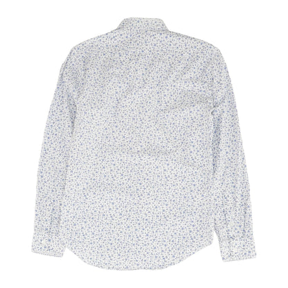 White Floral Long Sleeve Button Down