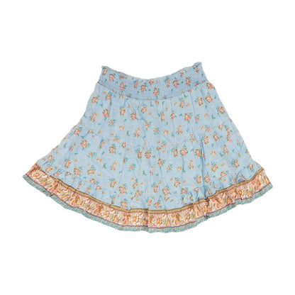 Blue Floral Mini Skirt