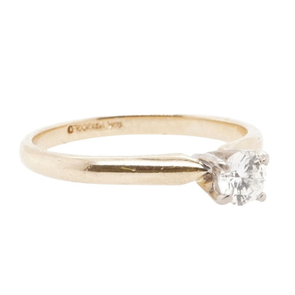 14K Gold Engagement Ring With White Gold Basket