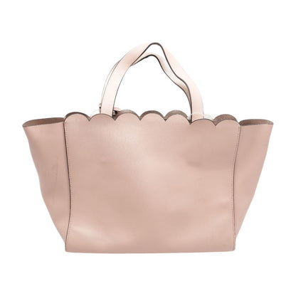 Pink Leather Tote Bag