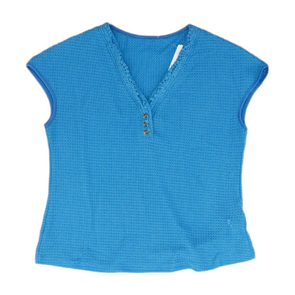 Blue Solid Sleeveless Blouse