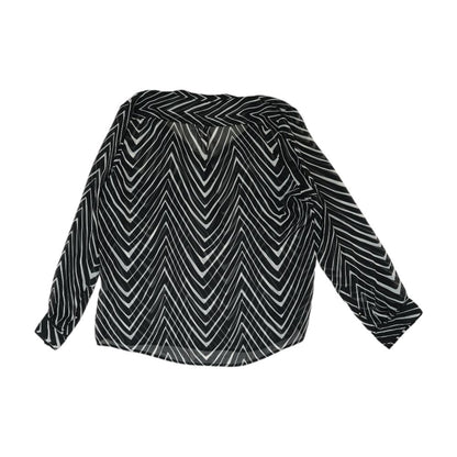 Black Chevron Button Down