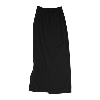 Black Solid Midi Skirt