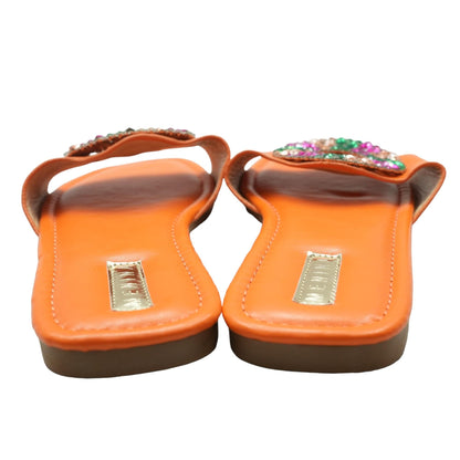 Orange Casual Slide Sandals