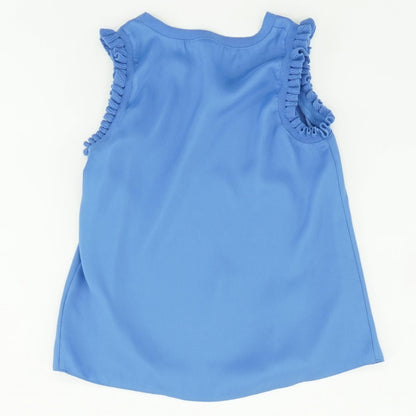 Blue Solid Sleeveless Blouse