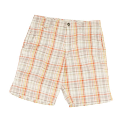 Orange Plaid Chino Shorts