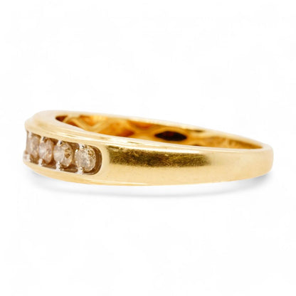 14K Gold Seven Stone Round Diamond Band