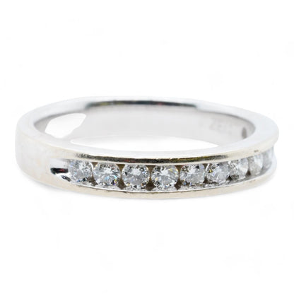 14K White Gold Channel Set Diamond Band