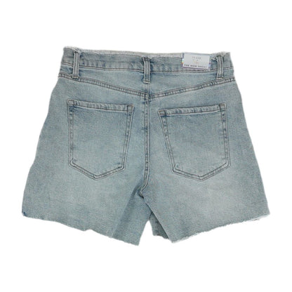 Blue Solid Denim Shorts