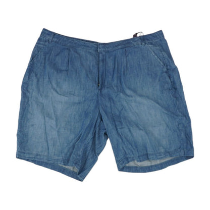 Blue Solid Denim Shorts