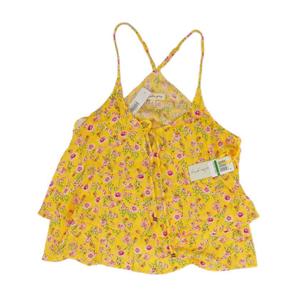 Yellow Floral Sleeveless Blouse