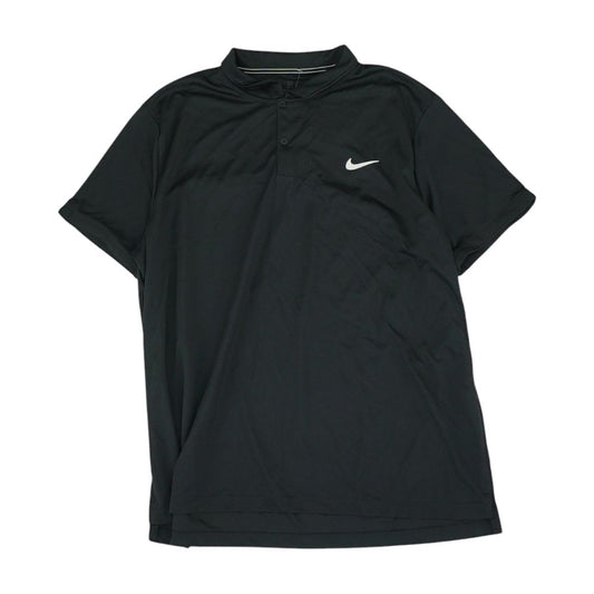 Black Solid Short Sleeve Polo