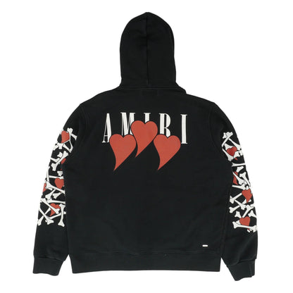 Black 3 Hearts Bones Hoodie