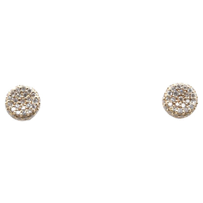 14K Gold Diamond Cluster Stud Earrings