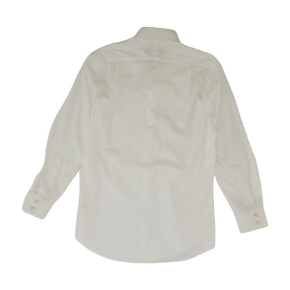 White Solid Long Sleeve Button Down