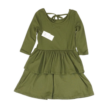 Green Solid Midi Dress