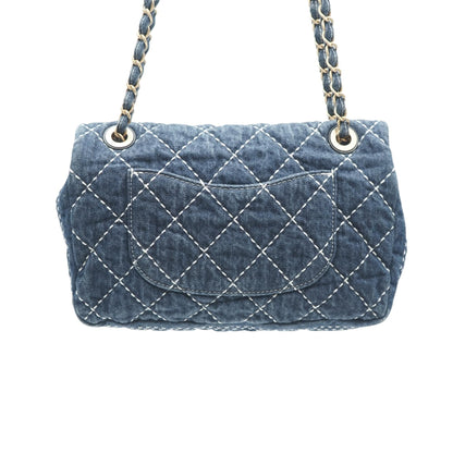 Denim Single Flap Bag