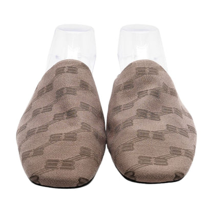 Brown BB Monogram Cosy Mules