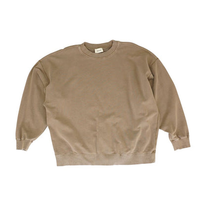 Tan Solid Sweatshirt Pullover