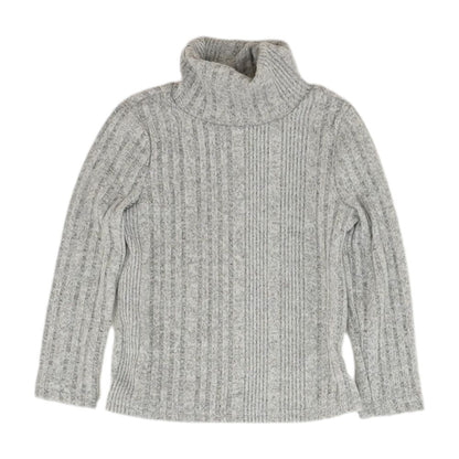 Gray Solid Turtleneck Sweater