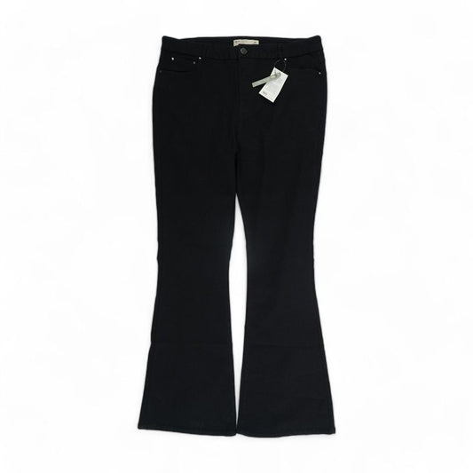 Black Solid High Rise Wide Leg Jeans