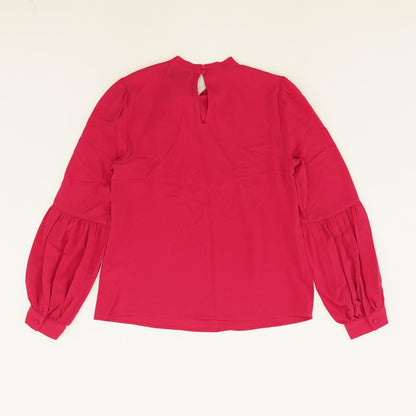 Magenta Solid Long Sleeve Blouse