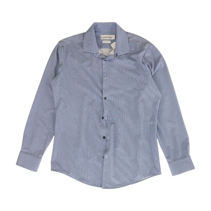 Blue Geometric Long Sleeve Button Down