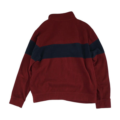 Burgundy Striped 1/4 Zip Pullover