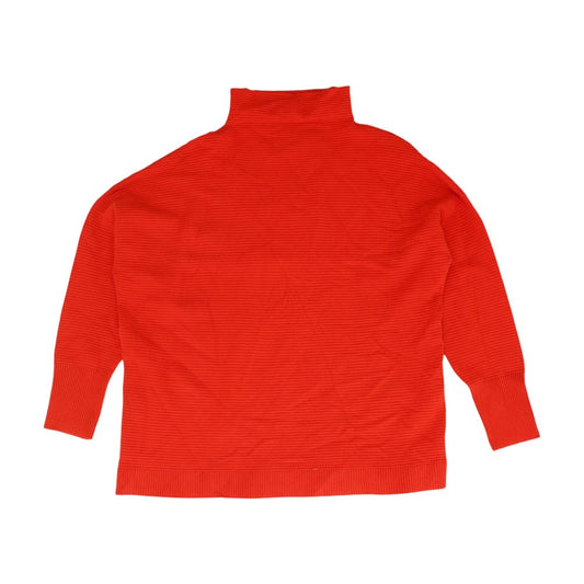 Red Solid Turtleneck Sweater