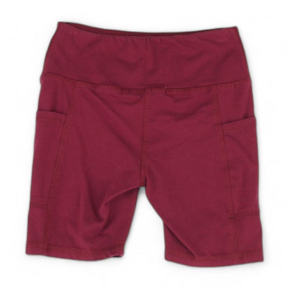 Burgundy Solid Active Shorts