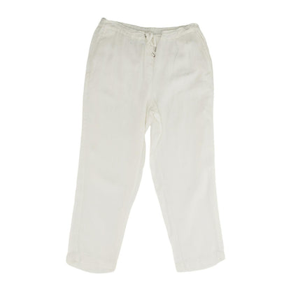 White Solid Pants