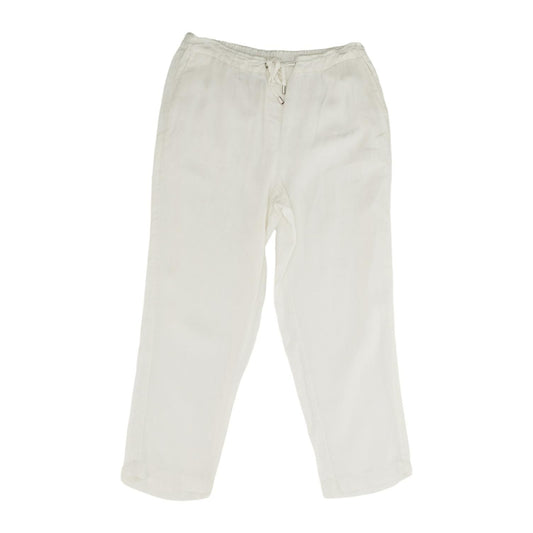 White Solid Pants